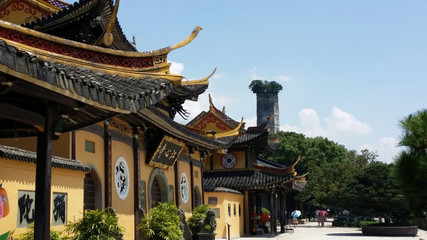 温州江心屿中秋休闲游 一轮明月映古寺